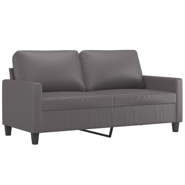 vidaXL sofasæt 2 dele med hynder kunstlæder grå