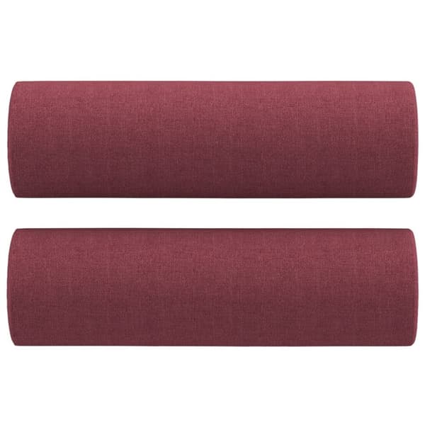 vidaXL 3-sits soffa med prydnadskuddar vinröd 180 cm Tyg
