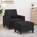 Miniatyrbillede 7 af 7: vidaXL sofastol med fodskammel 60 cm kunstlæder sort