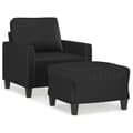 Miniatyrbillede 1 af 7: vidaXL sofastol med fodskammel 60 cm kunstlæder sort