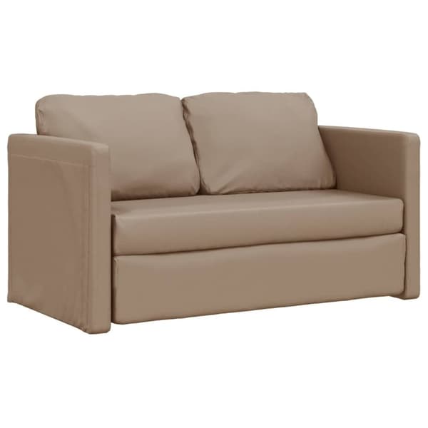 vidaXL Golvbäddsoffa 2-i-1 cappuccino 112x174x55 cm konstläder