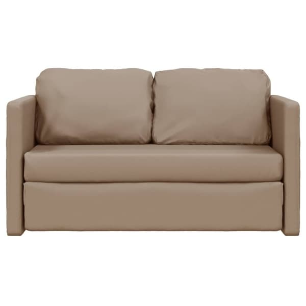 vidaXL Golvbäddsoffa 2-i-1 cappuccino 112x174x55 cm konstläder