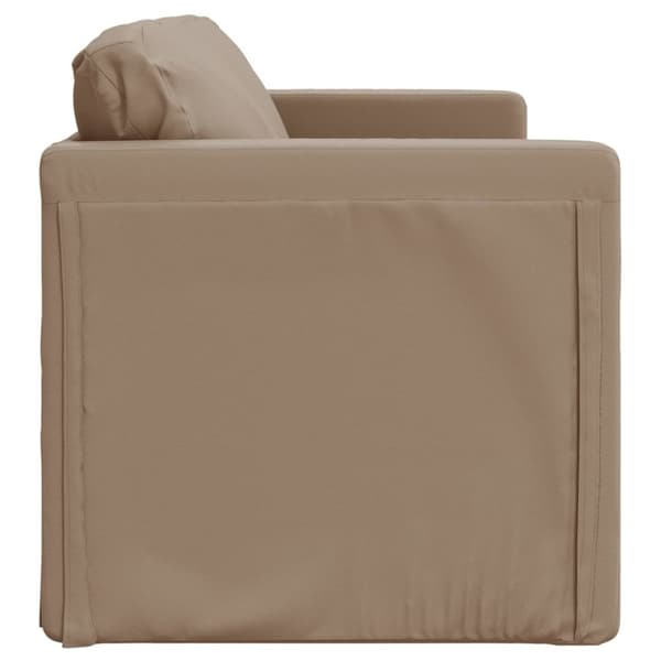 vidaXL Golvbäddsoffa 2-i-1 cappuccino 112x174x55 cm konstläder