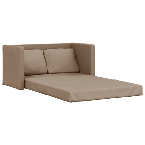 vidaXL Golvbäddsoffa 2-i-1 cappuccino 112x174x55 cm konstläder