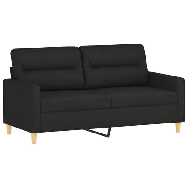 vidaXL sofasæt 2 dele med puder stof sort