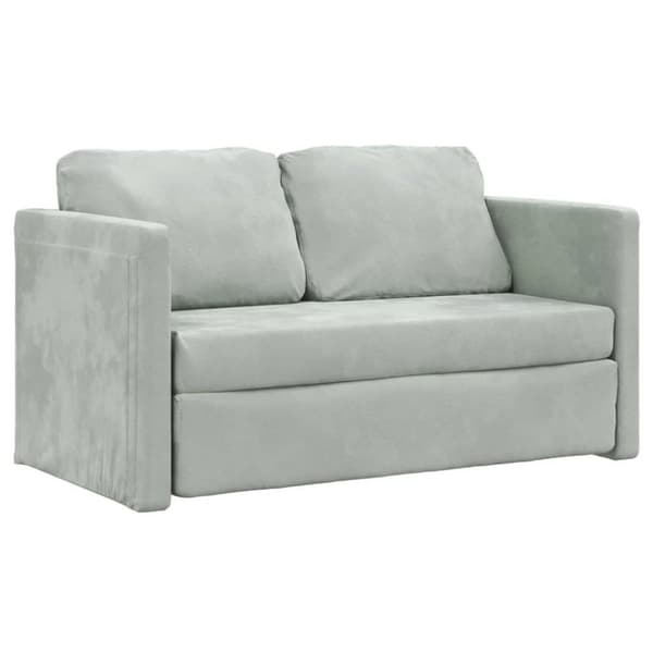 vidaXL 2-i-1 sovesofa 122x204x55 cm velour lysegrå
