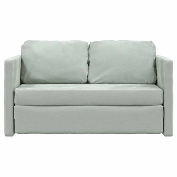 vidaXL 2-i-1 sovesofa 122x204x55 cm velour lysegrå
