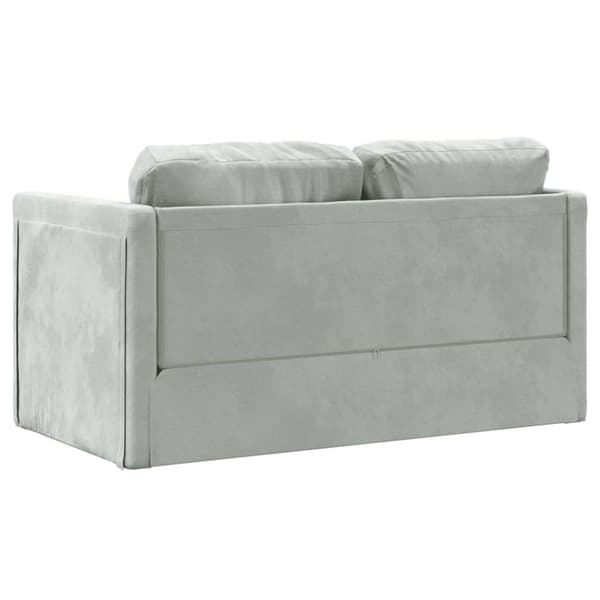vidaXL 2-i-1 sovesofa 122x204x55 cm velour lysegrå