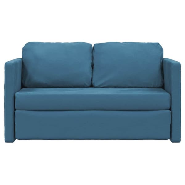 vidaXL 2-i-1 sovesofa 122x204x55 cm velour blå