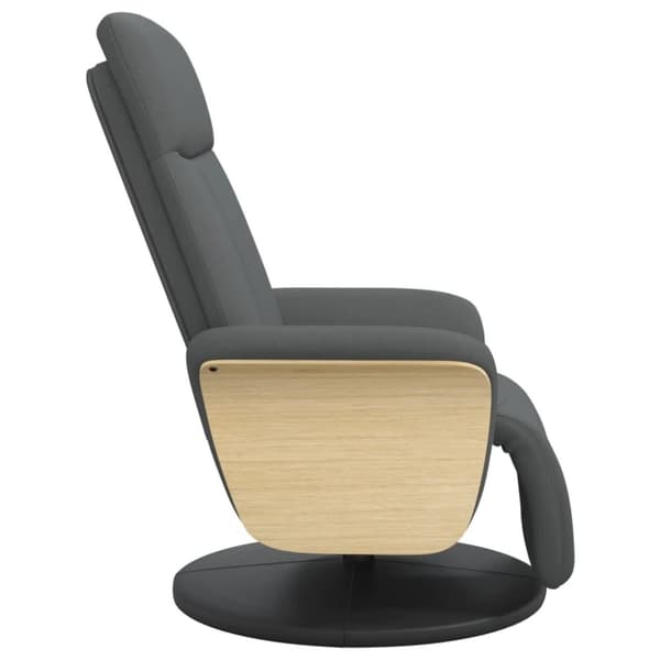 vidaXL Reclinerfåtölj med fotstöd mörkgrå tyg