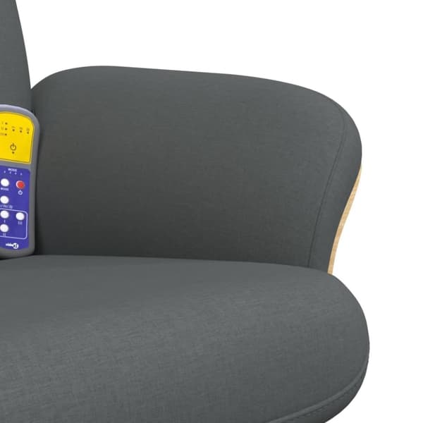 vidaXL massagestol med fodskammel stof mørkegrå