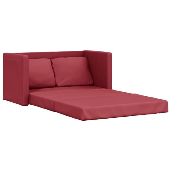 vidaXL Golvbäddsoffa 2-i-1 vinröd 112x174x55 cm konstläder