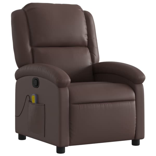 vidaXL Massagefåtölj brun konstläder
