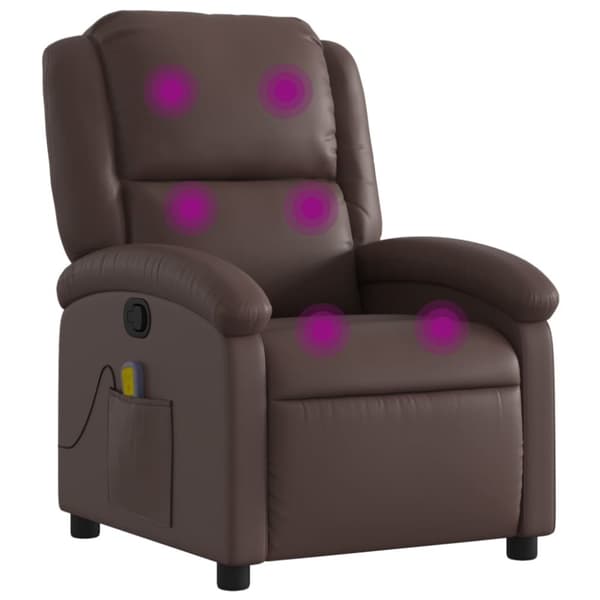 vidaXL Massagefåtölj brun konstläder