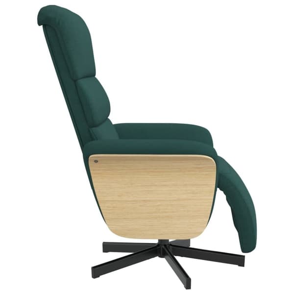 vidaXL Reclinerfåtölj med fotstöd mörkgrön tyg