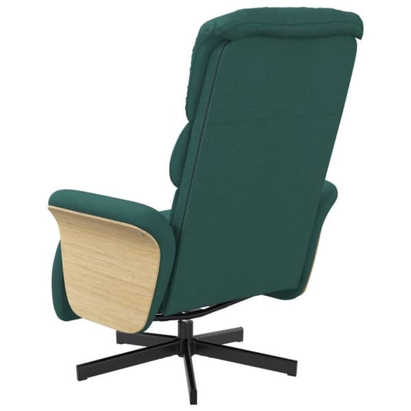vidaXL Reclinerfåtölj med fotstöd mörkgrön tyg