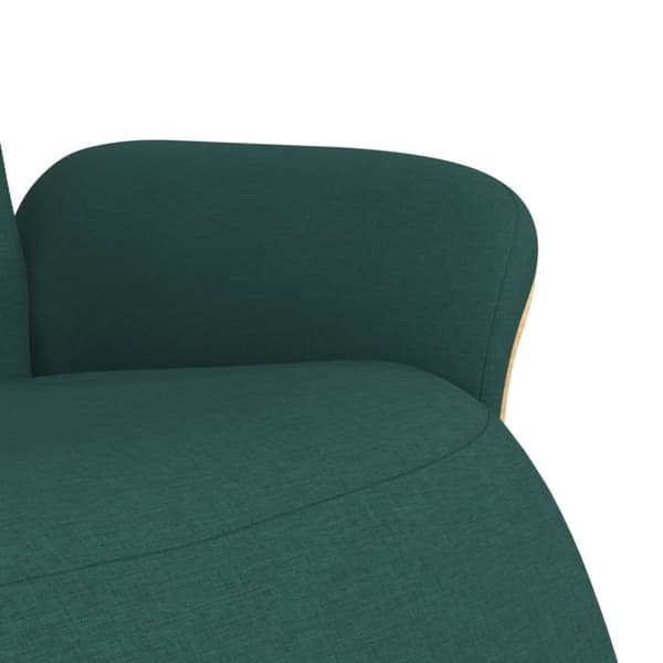vidaXL Reclinerfåtölj med fotstöd mörkgrön tyg