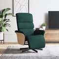 Miniatyrbild 9 av 9: vidaXL Reclinerfåtölj med fotstöd mörkgrön tyg