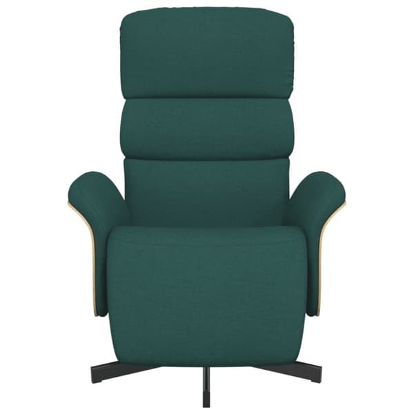 vidaXL Reclinerfåtölj med fotstöd mörkgrön tyg