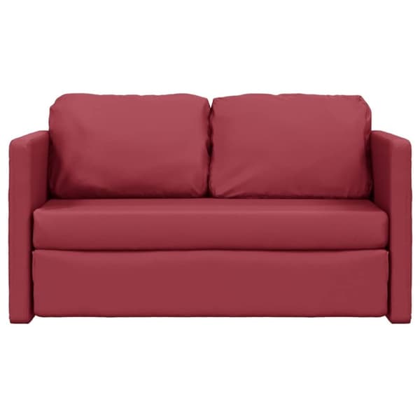 vidaXL 2-i-1 sovesofa 112x174x55 cm kunstlæder vinrød