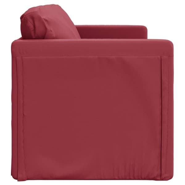 vidaXL 2-i-1 sovesofa 112x174x55 cm kunstlæder vinrød