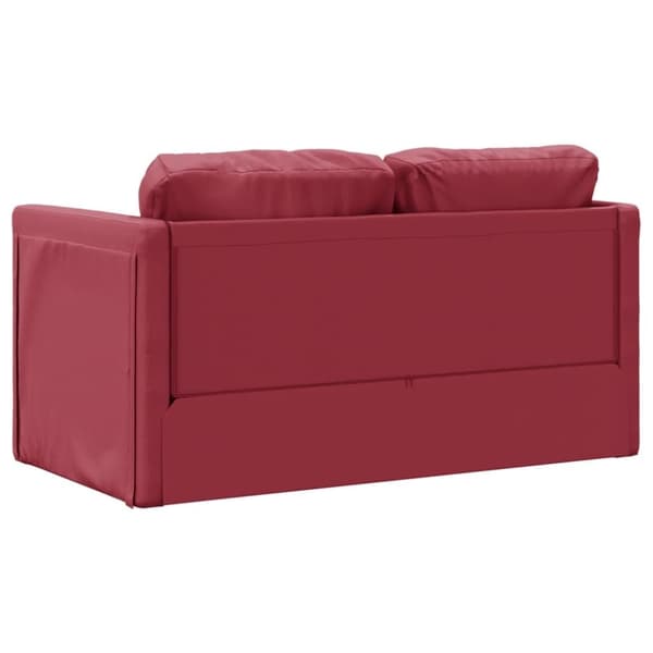 vidaXL 2-i-1 sovesofa 112x174x55 cm kunstlæder vinrød