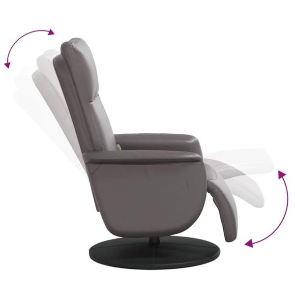 vidaXL massagestol med fodstøtte kunstlæder grå