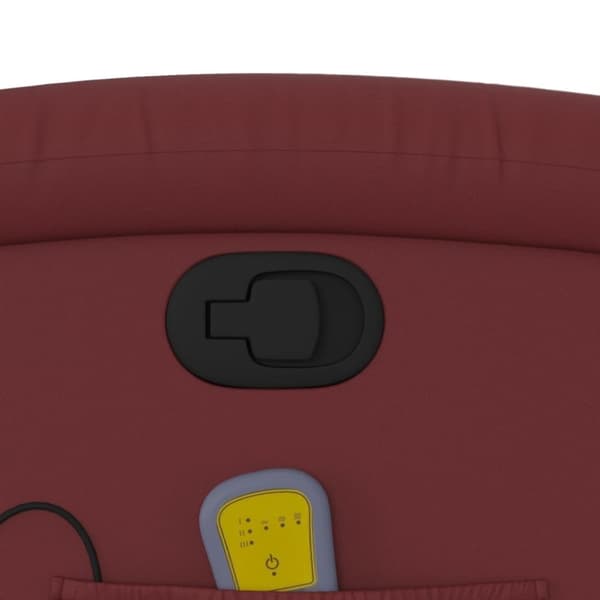 vidaXL Massagefåtölj vinröd konstläder