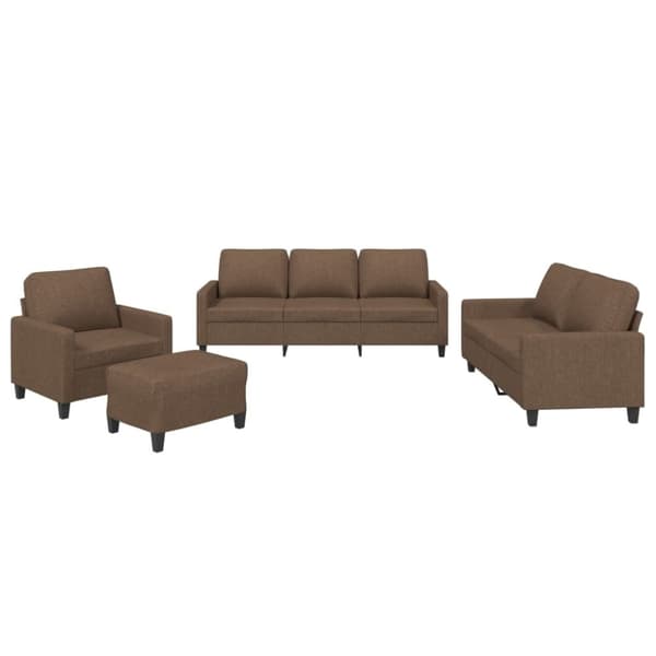 vidaXL sofasæt 4 dele med hynder stof brun