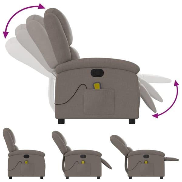 vidaXL massagestol stof gråbrun