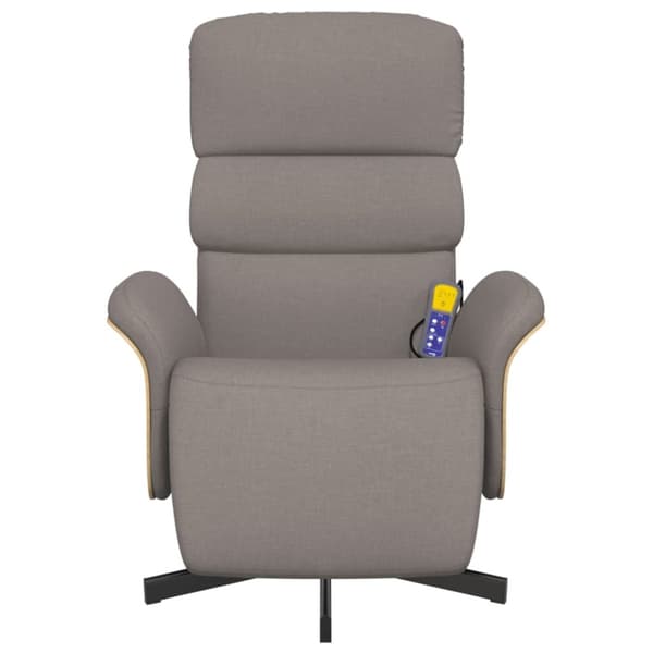 vidaXL Massagefåtölj med fotstöd taupe tyg