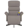 Miniatyrbild 3 av 11: vidaXL Massagefåtölj med fotstöd taupe tyg