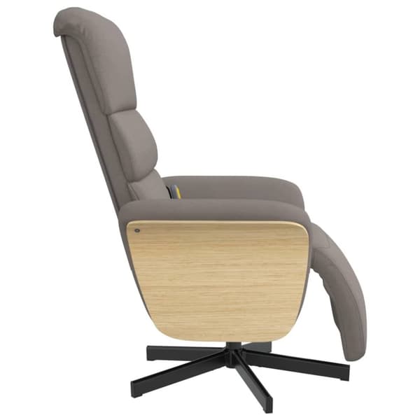 vidaXL Massagefåtölj med fotstöd taupe tyg