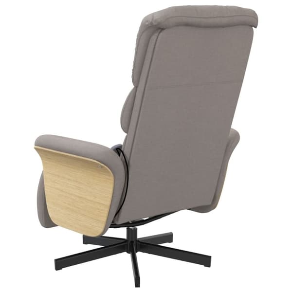 vidaXL Massagefåtölj med fotstöd taupe tyg