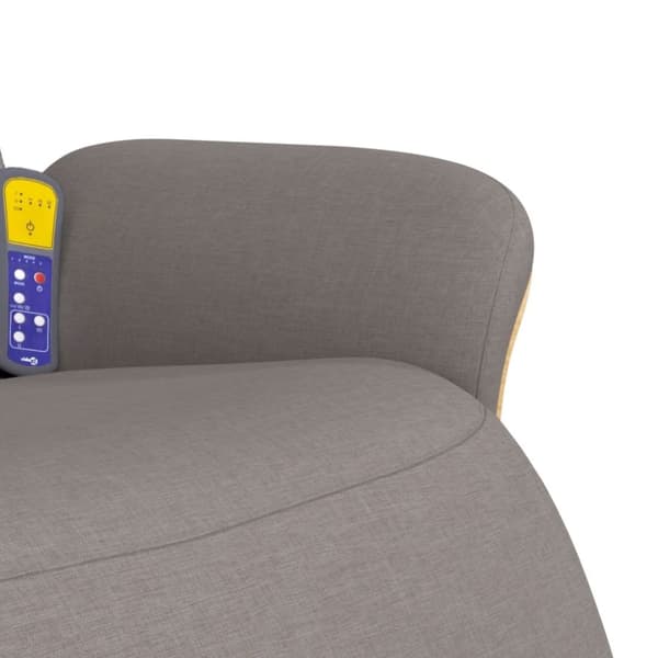 vidaXL Massagefåtölj med fotstöd taupe tyg