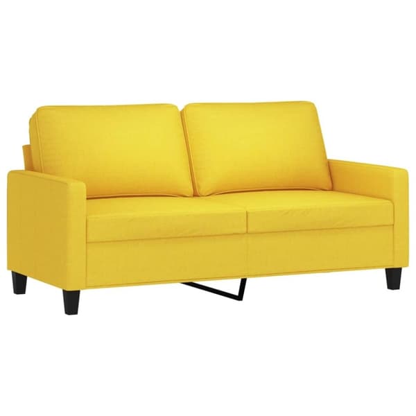 vidaXL 2-sitssoffa ljusggul 140 cm tyg