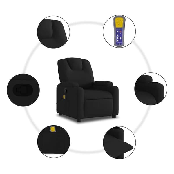 vidaXL Massagefåtölj svart tyg