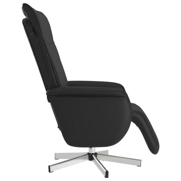 vidaXL Reclinerfåtölj med fotstöd svart konstläder