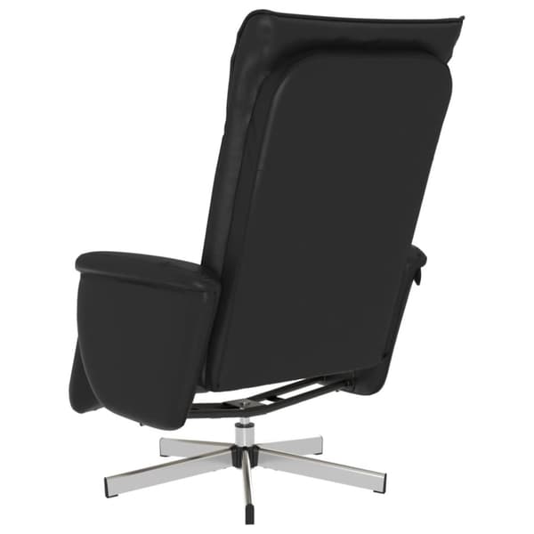 vidaXL Reclinerfåtölj med fotstöd svart konstläder