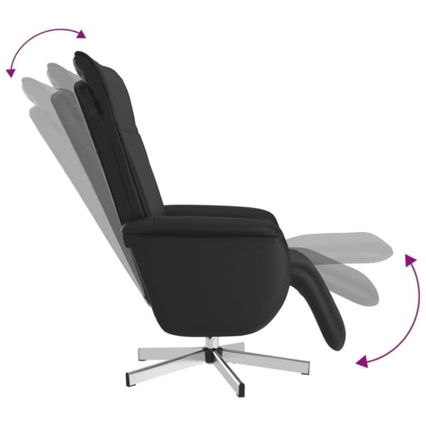 vidaXL Reclinerfåtölj med fotstöd svart konstläder