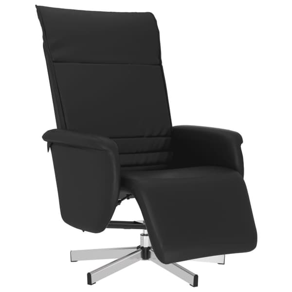 vidaXL Reclinerfåtölj med fotstöd svart konstläder