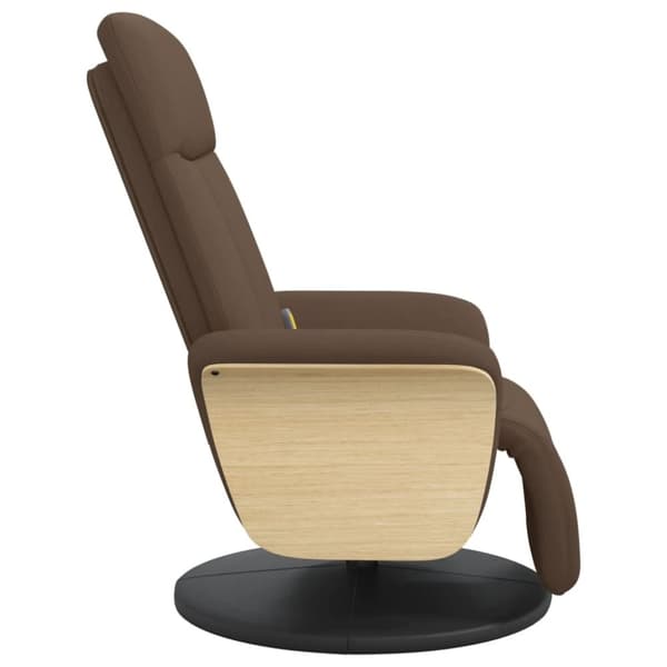 vidaXL Massagefåtölj med fotstöd brun tyg