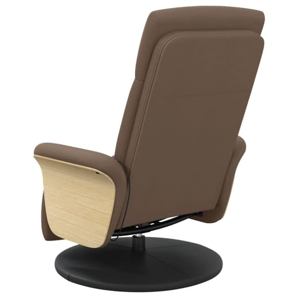 vidaXL Massagefåtölj med fotstöd brun tyg
