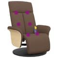 Miniatyrbild 6 av 11: vidaXL Massagefåtölj med fotstöd brun tyg
