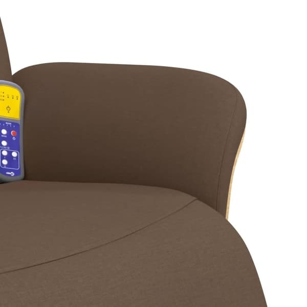 vidaXL Massagefåtölj med fotstöd brun tyg