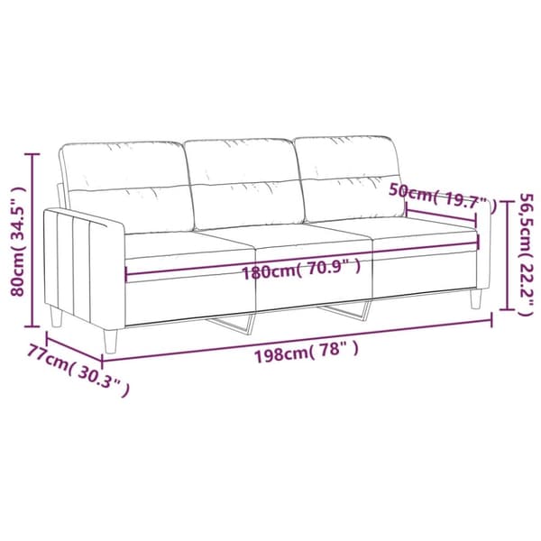 vidaXL 3-personers sofa 180 cm stof brun
