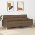 Miniatyrbillede 8 af 8: vidaXL 3-personers sofa 180 cm stof brun