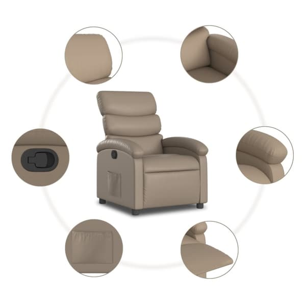 vidaXL Reclinerfåtölj cappuccino konstläder