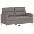 Miniatyrbild 4 av 8: vidaXL 2-sits soffa med prydnadskuddar taupe 120 cm tyg