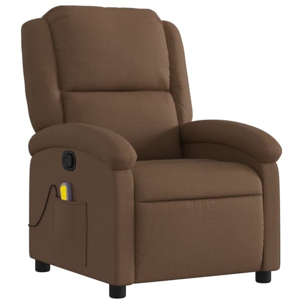 vidaXL Massagefåtölj brun tyg